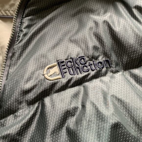 Ecko Function Silver Beige Reversible Down Jacket size Large bomber winter ski - Picture 13 of 16